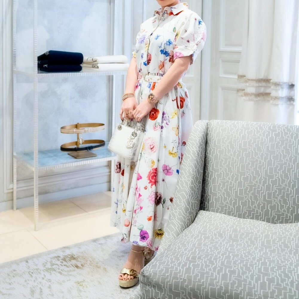 Christian Dior maxi dress 36 US 4 Florilegio 2023 print white floral - Picture 4 of 16